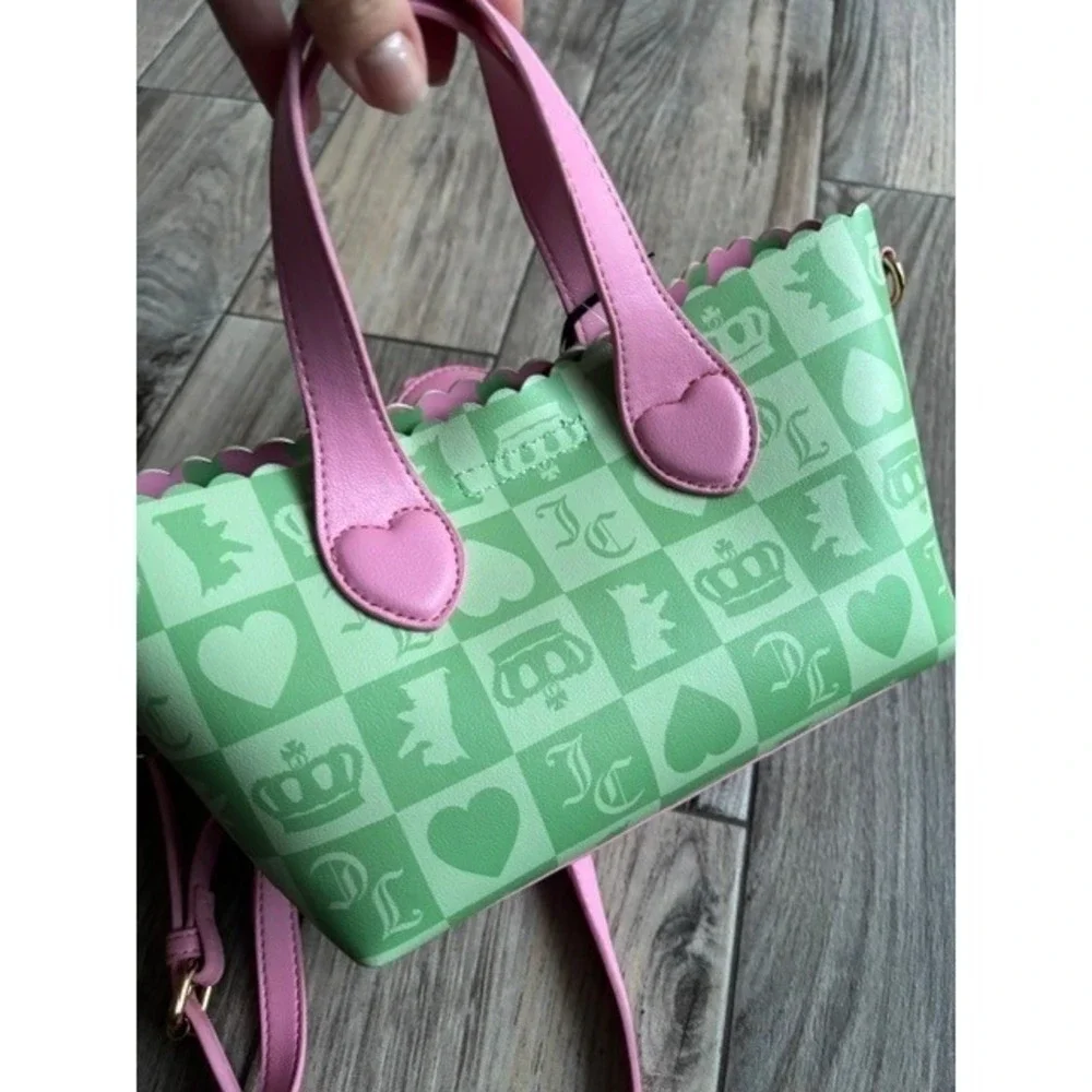 Juicy Couture Sweet Break Time Mini Bag Retro Green Pink Heart Y2K Coquette New‎
